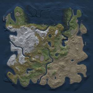 Thumbnail Rust Map: Procedural Map, Size: 4500, Seed: 1488852, 17 Monuments