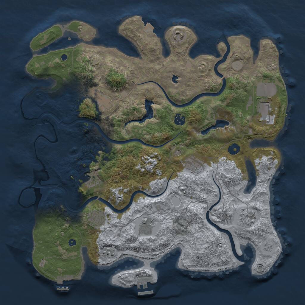 Rust Map: Procedural Map, Size: 4000, Seed: 1653033128, 16 Monuments