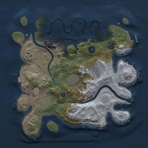 Thumbnail Rust Map: Procedural Map, Size: 3000, Seed: 2126744715, 11 Monuments