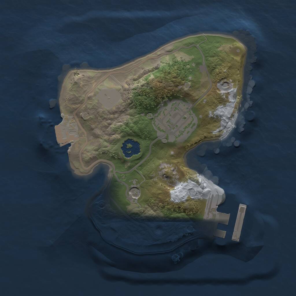 Rust Map: Procedural Map, Size: 1600, Seed: 830291, 4 Monuments