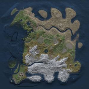 Thumbnail Rust Map: Procedural Map, Size: 3600, Seed: 2910678, 13 Monuments