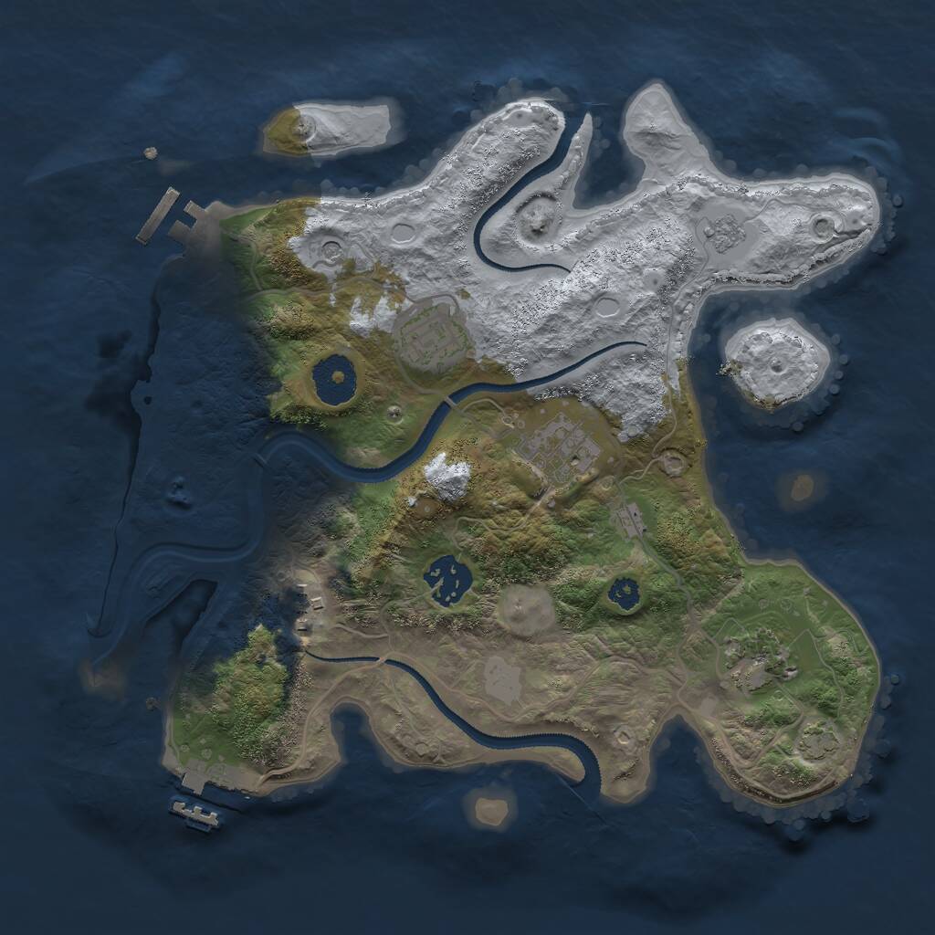 Rust Map: Procedural Map, Size: 3000, Seed: 1614935087, 11 Monuments