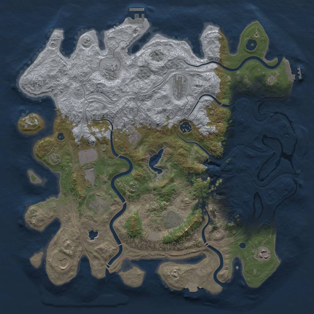 Rust Map: Procedural Map, Size: 4250, Seed: 470912474, 16 Monuments