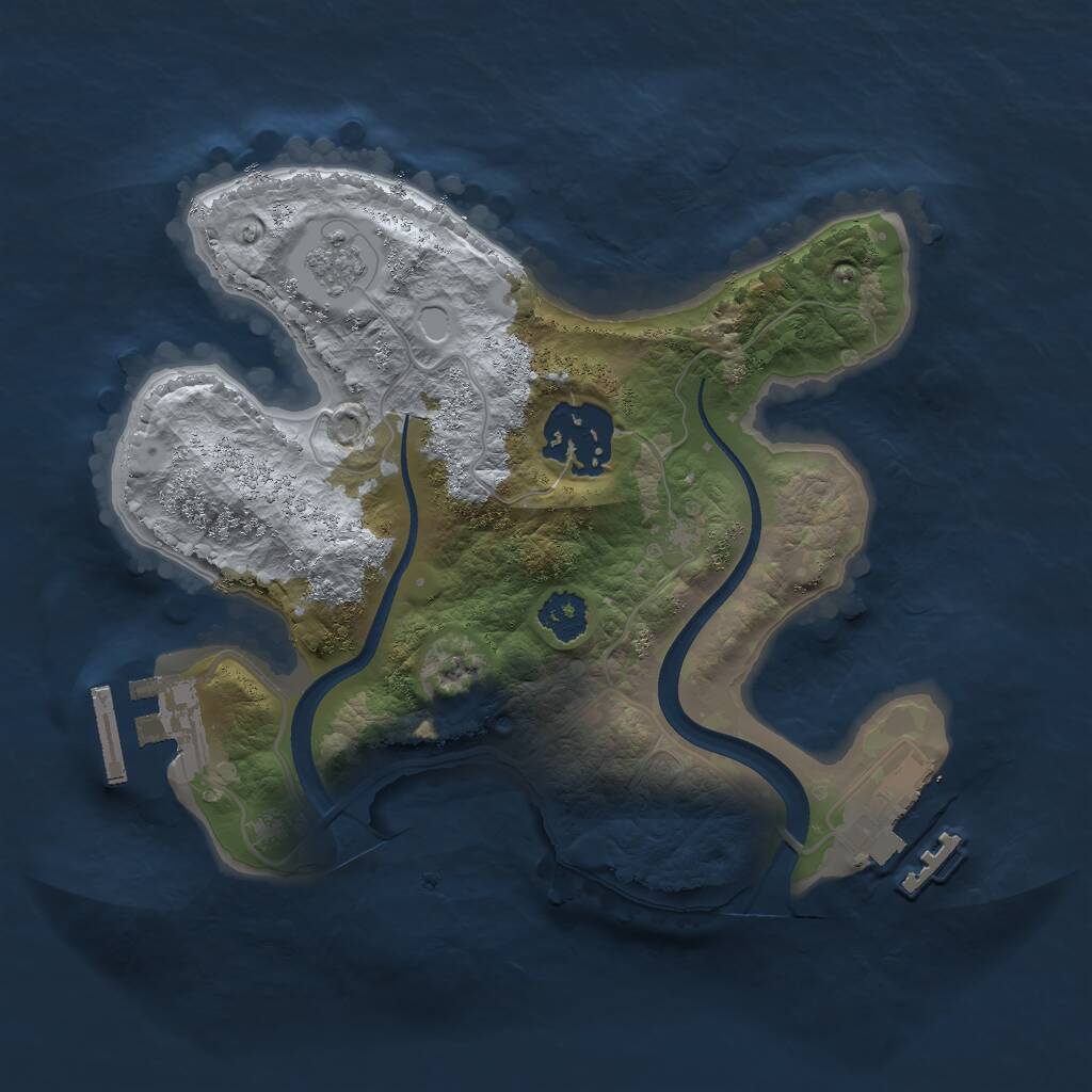 Rust Map: Procedural Map, Size: 2250, Seed: 1412, 5 Monuments