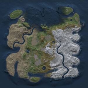 Thumbnail Rust Map: Procedural Map, Size: 3500, Seed: 2036744860, 13 Monuments