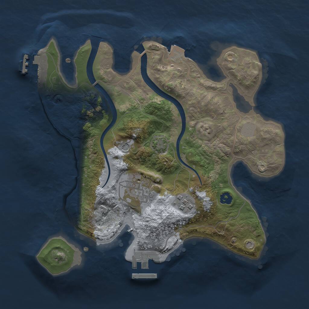 Rust Map: Procedural Map, Size: 2500, Seed: 1022, 7 Monuments