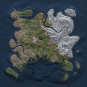 Thumbnail Rust Map: Procedural Map, Size: 3200, Seed: 1413763961, 10 Monuments