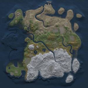 Thumbnail Rust Map: Procedural Map, Size: 3700, Seed: 1314166859, 14 Monuments