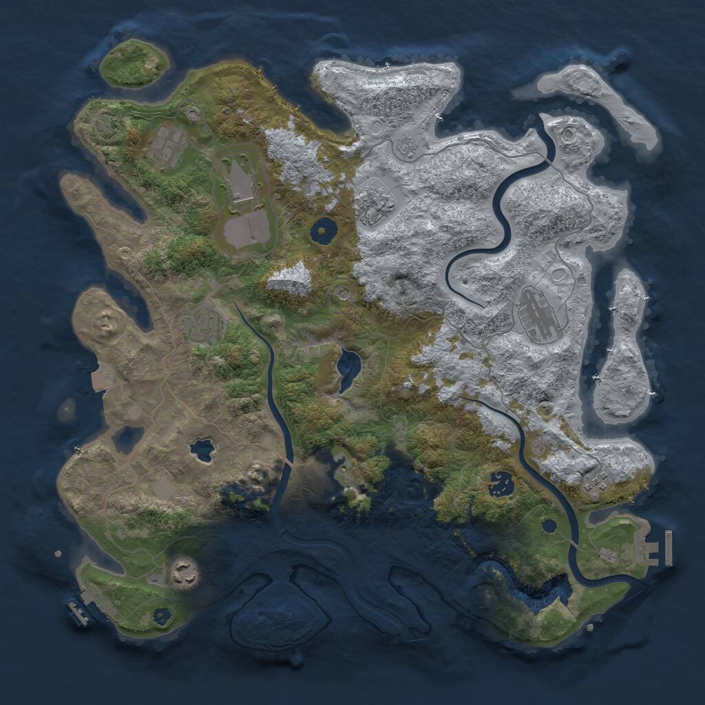 Rust Map: Procedural Map, Size: 4000, Seed: 1827802366, 15 Monuments