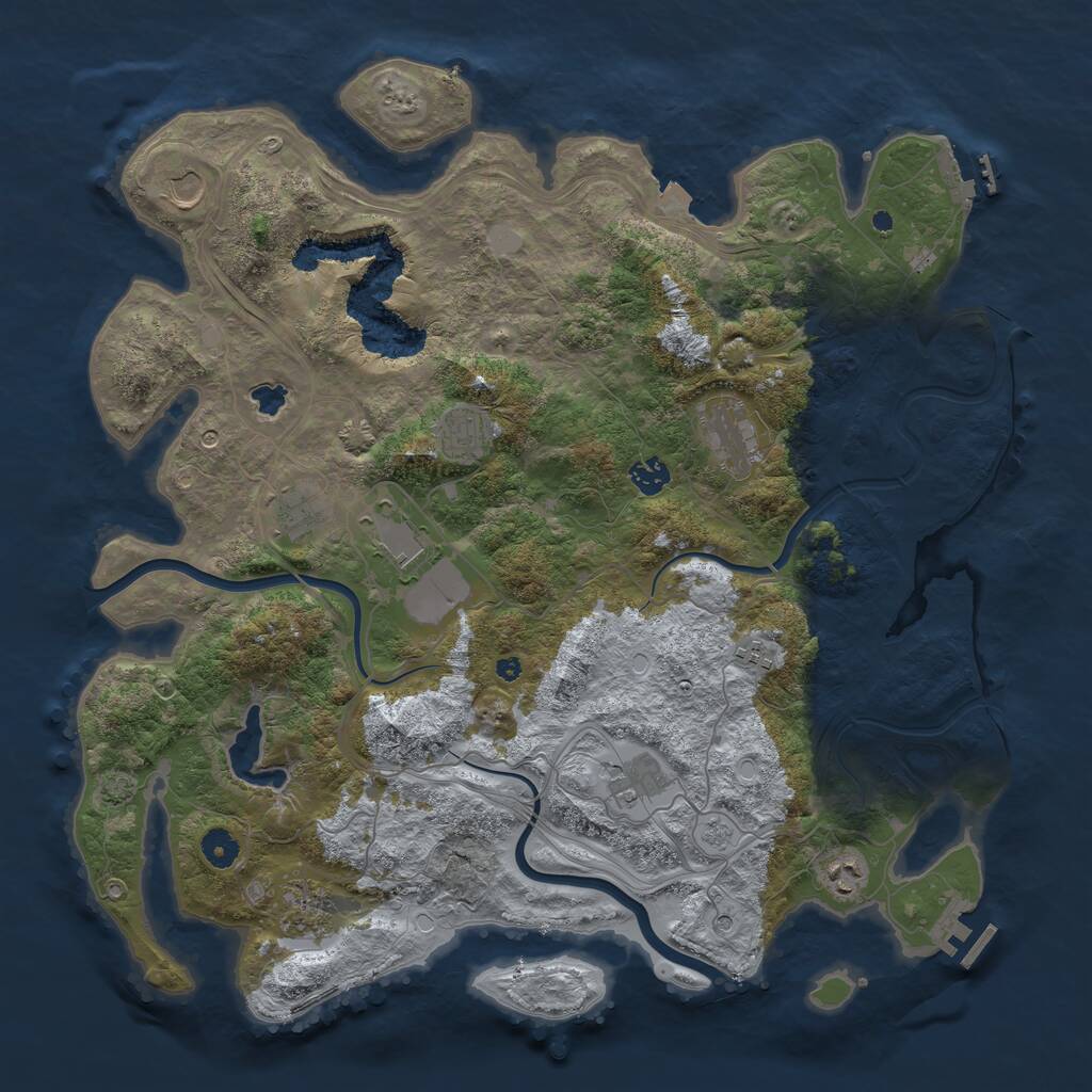 Rust Map: Procedural Map, Size: 4350, Seed: 164589632, 16 Monuments