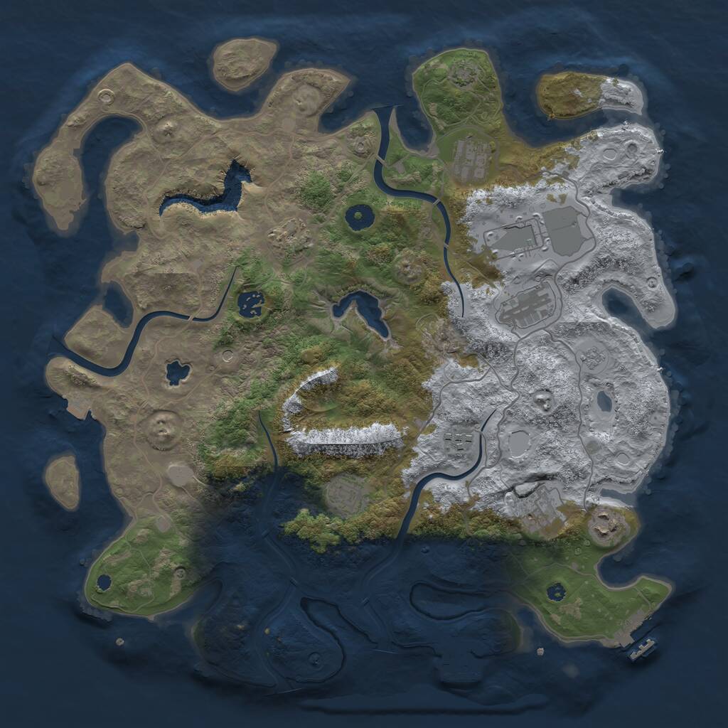 Rust Map: Procedural Map, Size: 4000, Seed: 1763769710, 15 Monuments