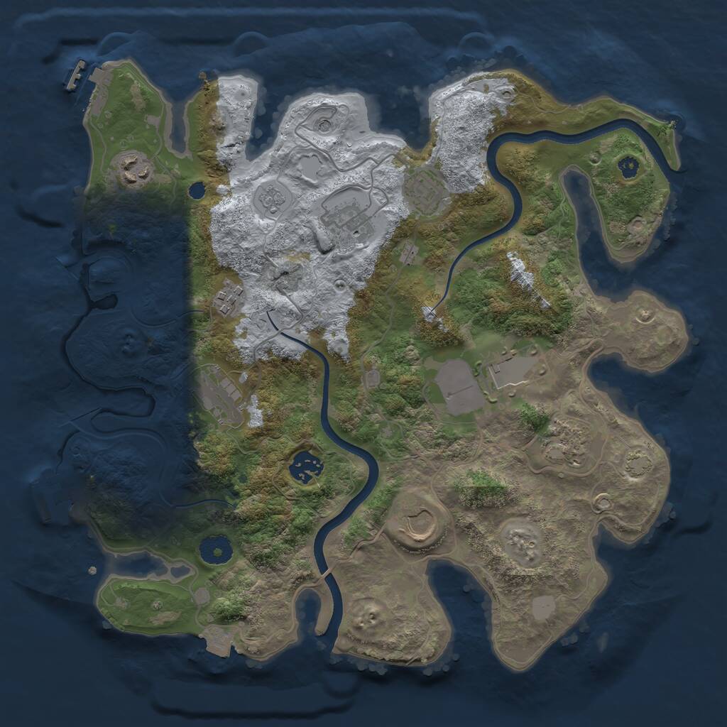 Rust Map: Procedural Map, Size: 3500, Seed: 85996820, 15 Monuments