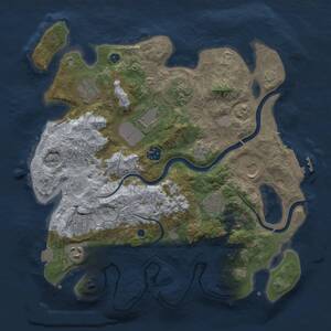 Thumbnail Rust Map: Procedural Map, Size: 3500, Seed: 552200, 14 Monuments