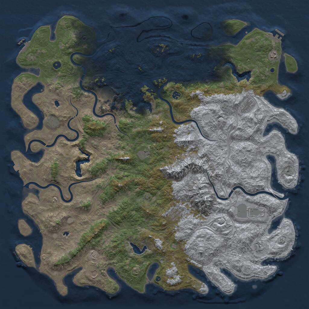 Rust Map: Procedural Map, Size: 6000, Seed: 1763769721, 17 Monuments