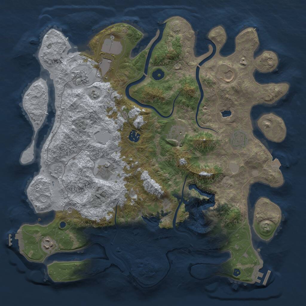 Rust Map: Procedural Map, Size: 4000, Seed: 977838515, 15 Monuments