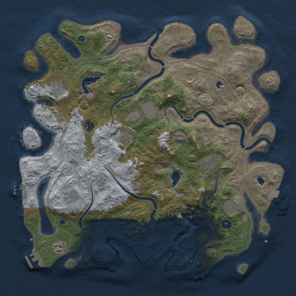 Rust Map: Procedural Map, Size: 4500, Seed: 1858805257, 17 Monuments