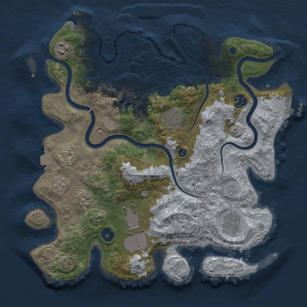 Rust Map: Procedural Map, Size: 3500, Seed: 26011972, 14 Monuments