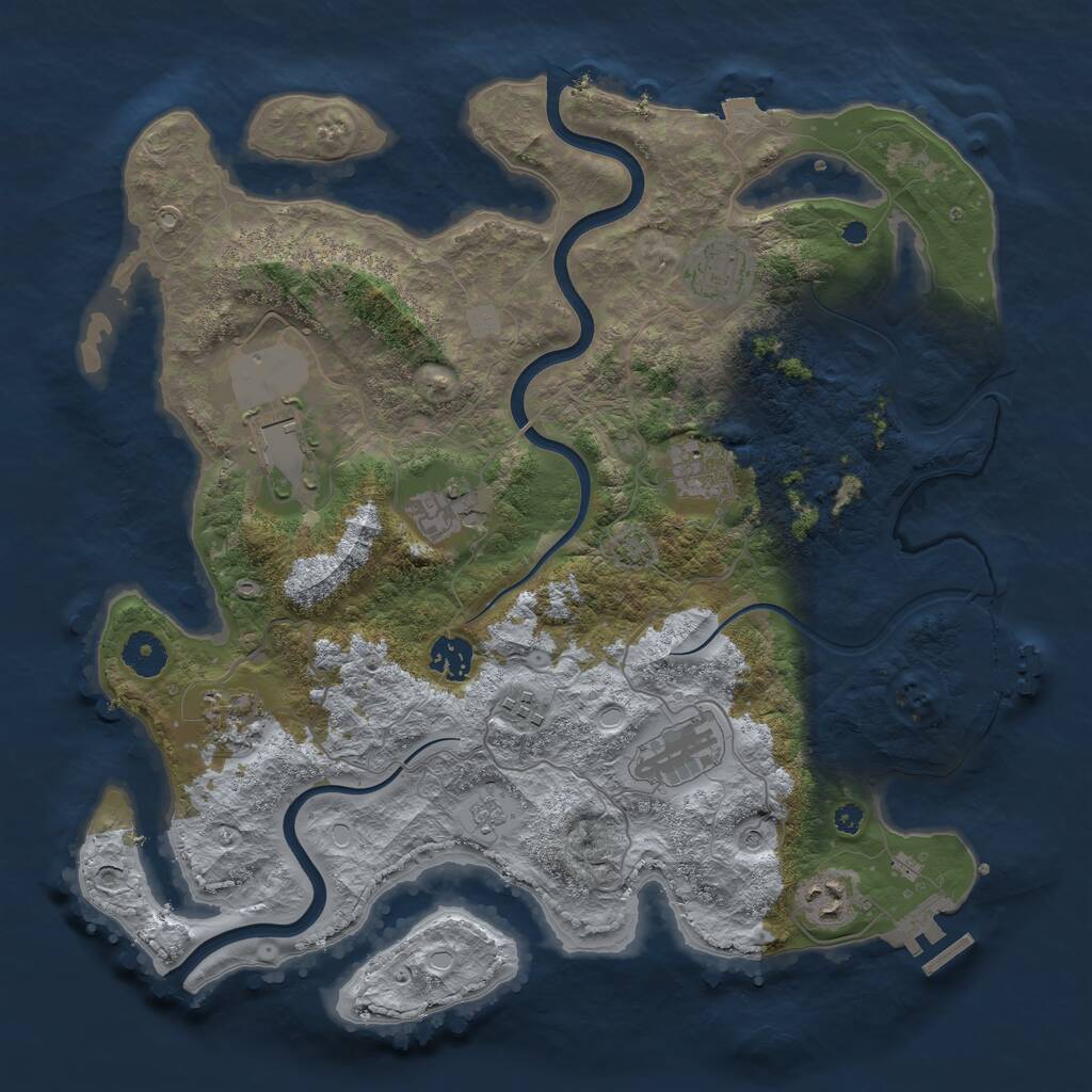 Rust Map: Procedural Map, Size: 3750, Seed: 1435062155, 15 Monuments
