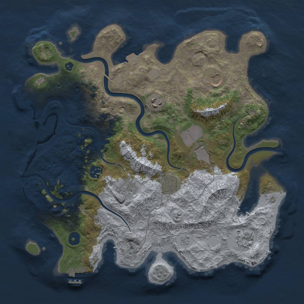 Rust Map: Procedural Map, Size: 3601, Seed: 50000, 14 Monuments