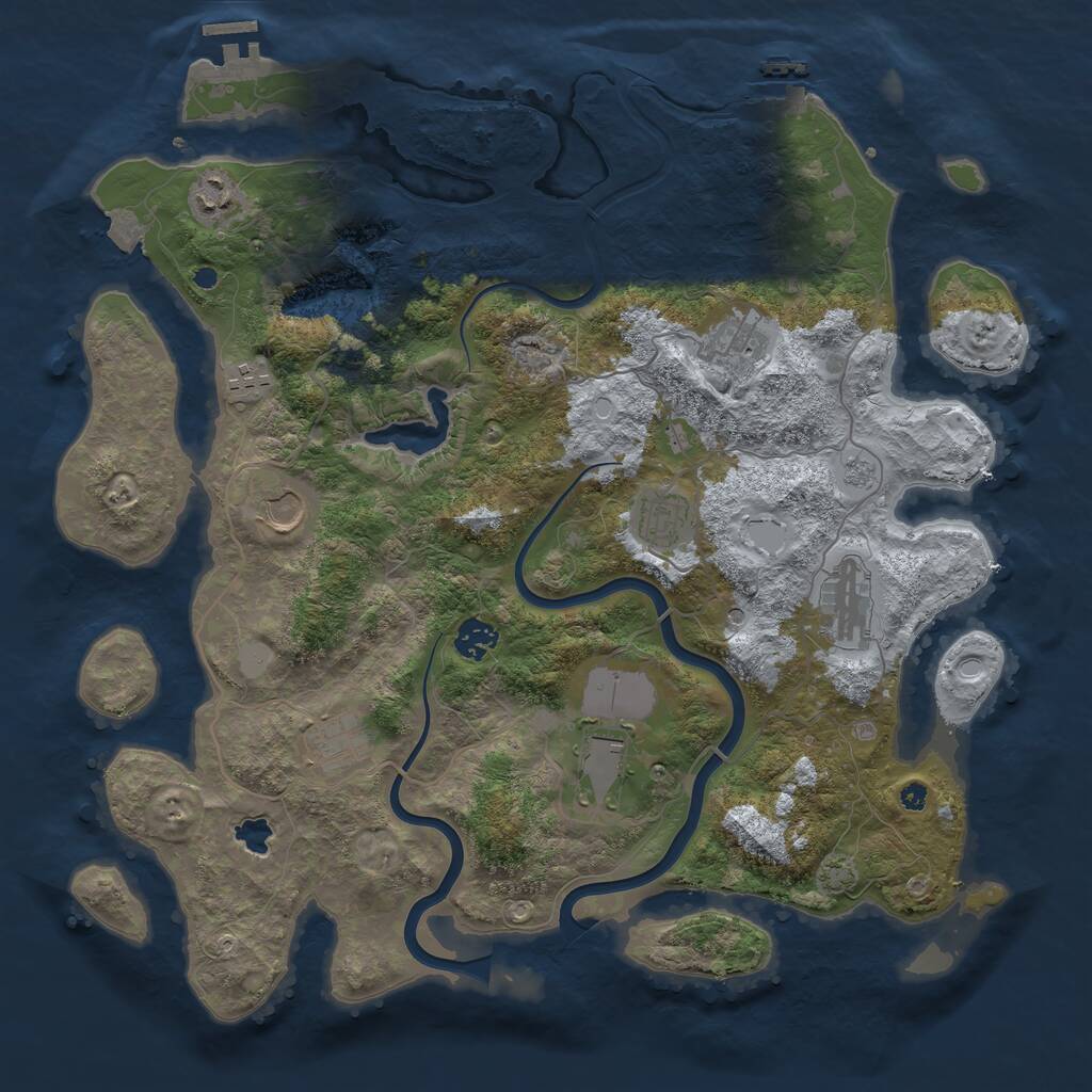 Rust Map: Procedural Map, Size: 4000, Seed: 109706911, 15 Monuments