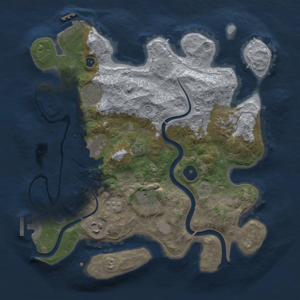 Rust Map: Procedural Map, Size: 3200, Seed: 575627304, 12 Monuments