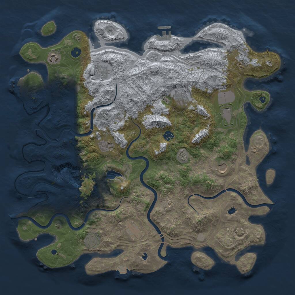 Rust Map: Procedural Map, Size: 4500, Seed: 212237365, 17 Monuments