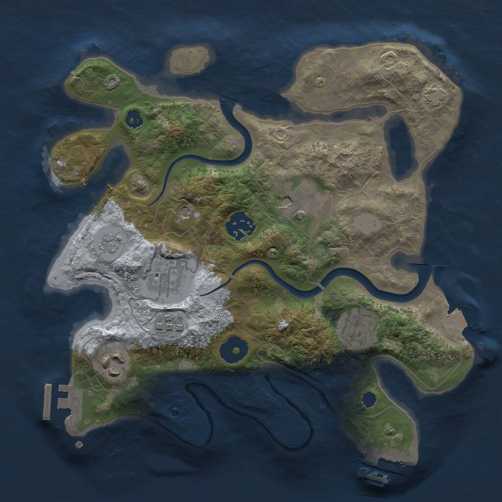 Rust Map: Procedural Map, Size: 2800, Seed: 355355, 12 Monuments