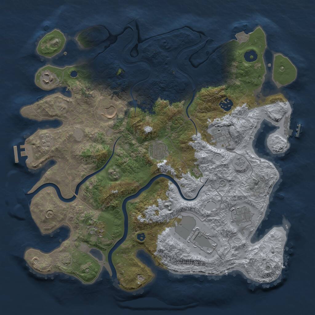 Rust Map: Procedural Map, Size: 3750, Seed: 58475669, 15 Monuments