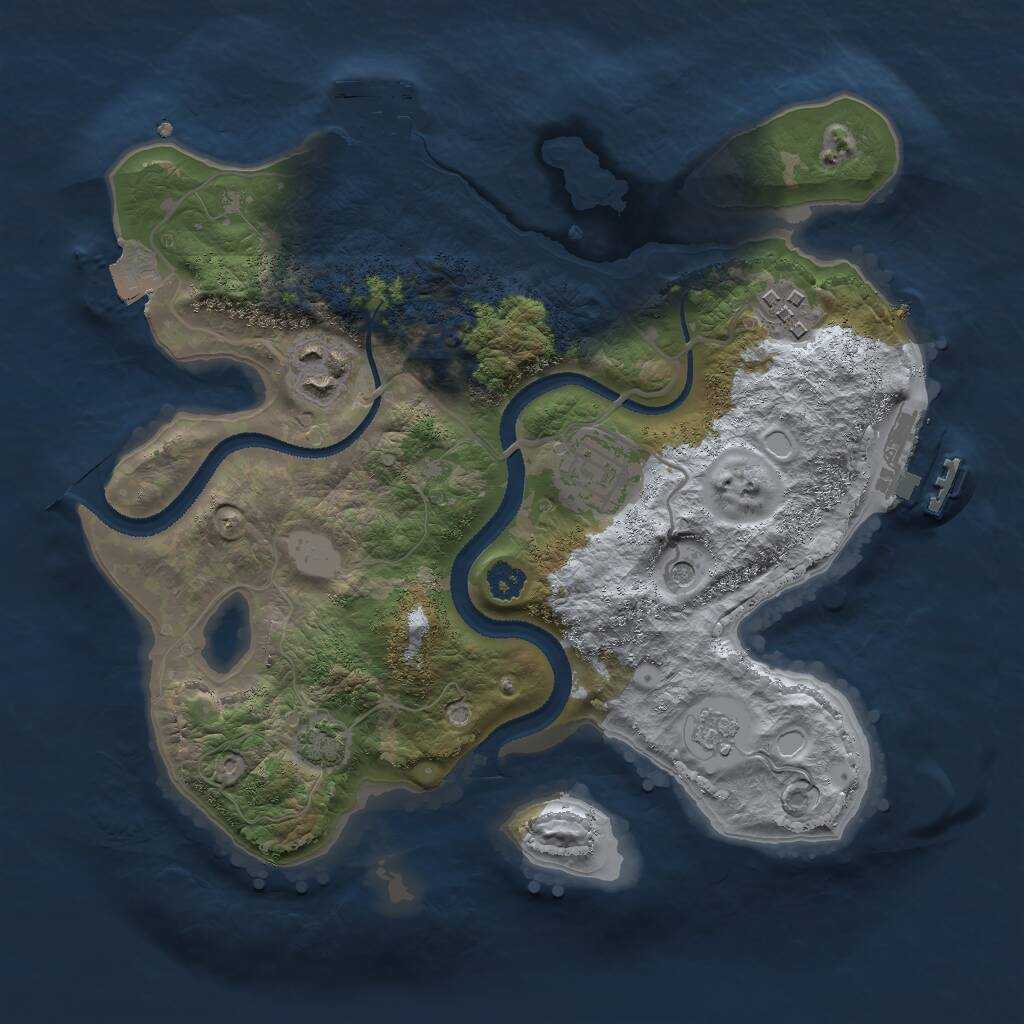 Rust Map: Procedural Map, Size: 2700, Seed: 1763812895, 9 Monuments