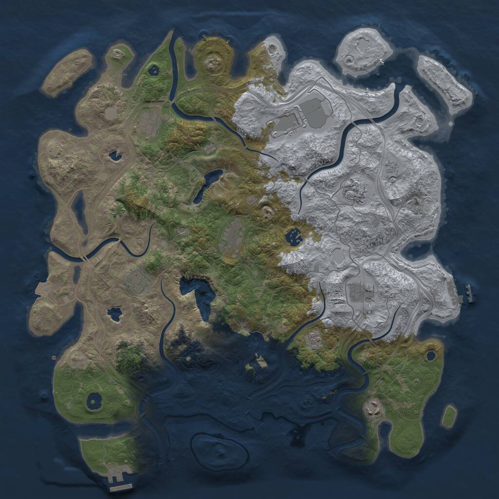 Rust Map: Procedural Map, Size: 4500, Seed: 846645534, 15 Monuments