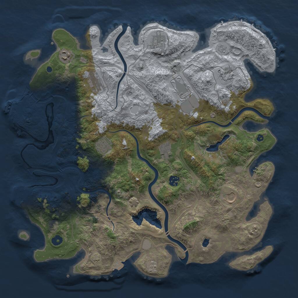 Rust Map: Procedural Map, Size: 4250, Seed: 1901102326, 16 Monuments