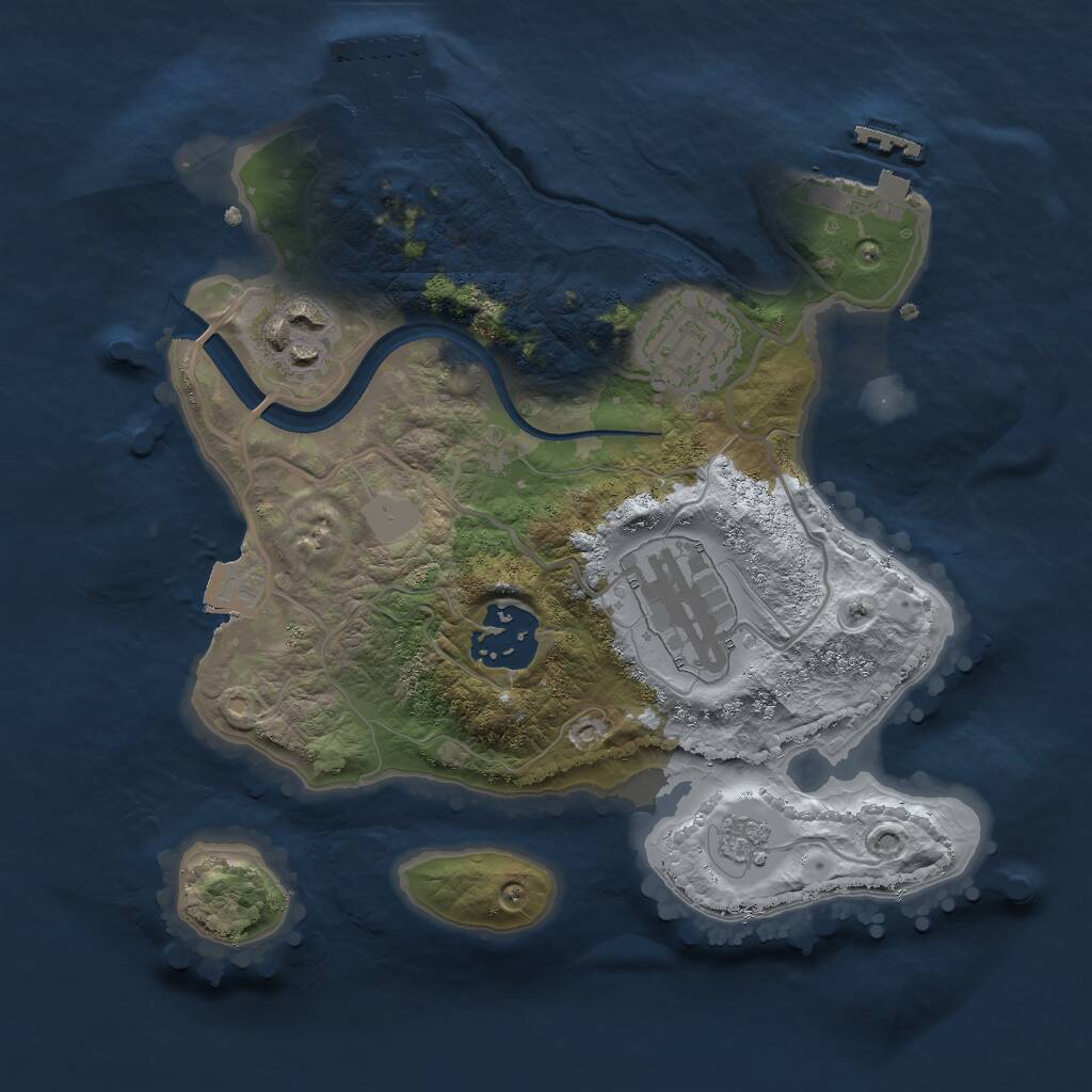 Rust Map: Procedural Map, Size: 2450, Seed: 21951546, 8 Monuments