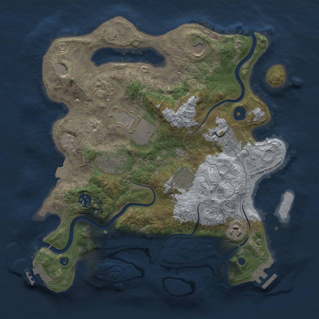 Rust Map: Procedural Map, Size: 3500, Seed: 384025989, 15 Monuments