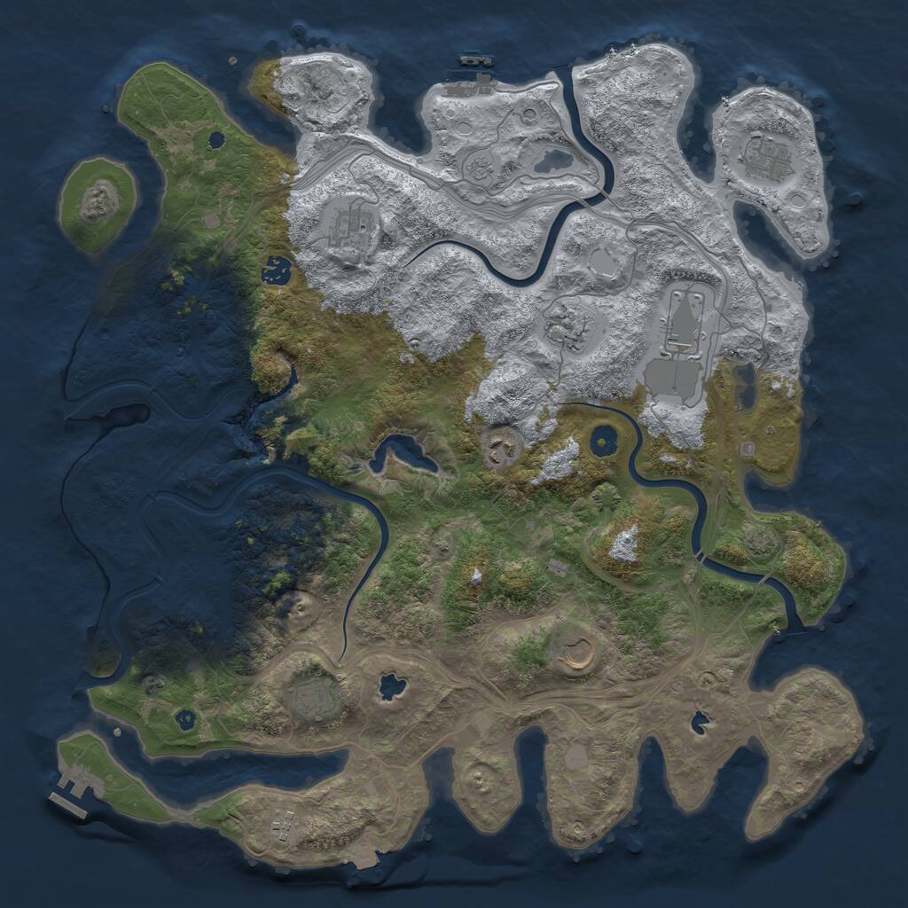 Rust Map: Procedural Map, Size: 4500, Seed: 21481691, 15 Monuments