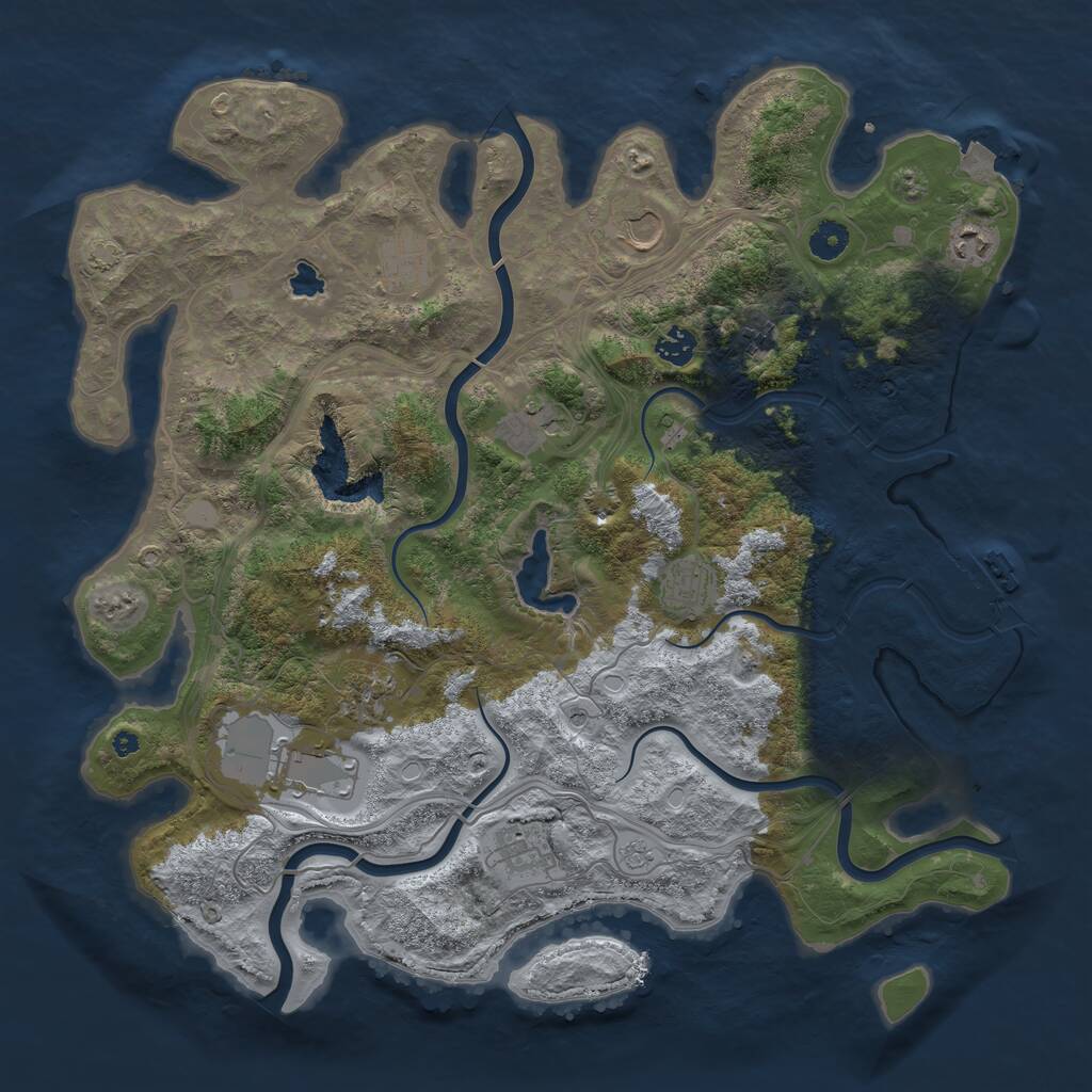 Rust Map: Procedural Map, Size: 4250, Seed: 1247693785, 15 Monuments