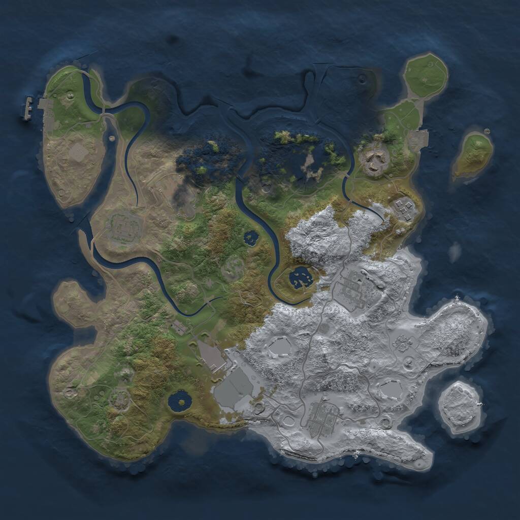 Rust Map: Procedural Map, Size: 3500, Seed: 6238812, 14 Monuments