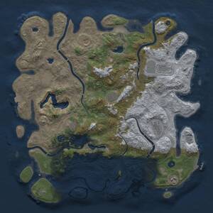 Thumbnail Rust Map: Procedural Map, Size: 4500, Seed: 940878615, 15 Monuments