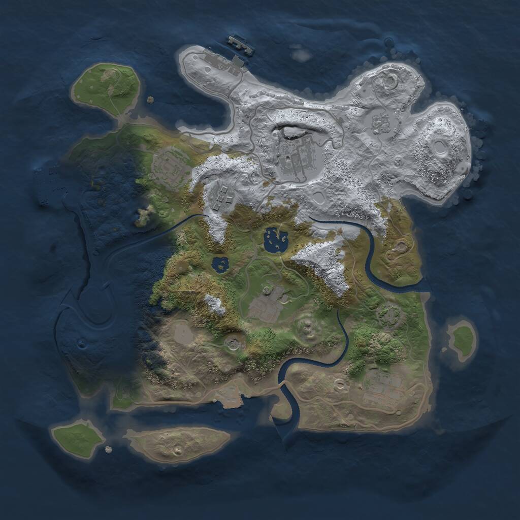 Rust Map: Procedural Map, Size: 3000, Seed: 959963616, 12 Monuments