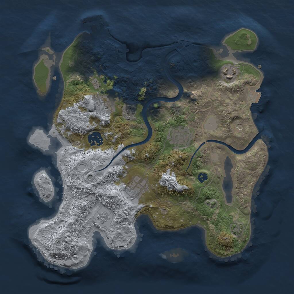 Rust Map: Procedural Map, Size: 3000, Seed: 187314070, 11 Monuments