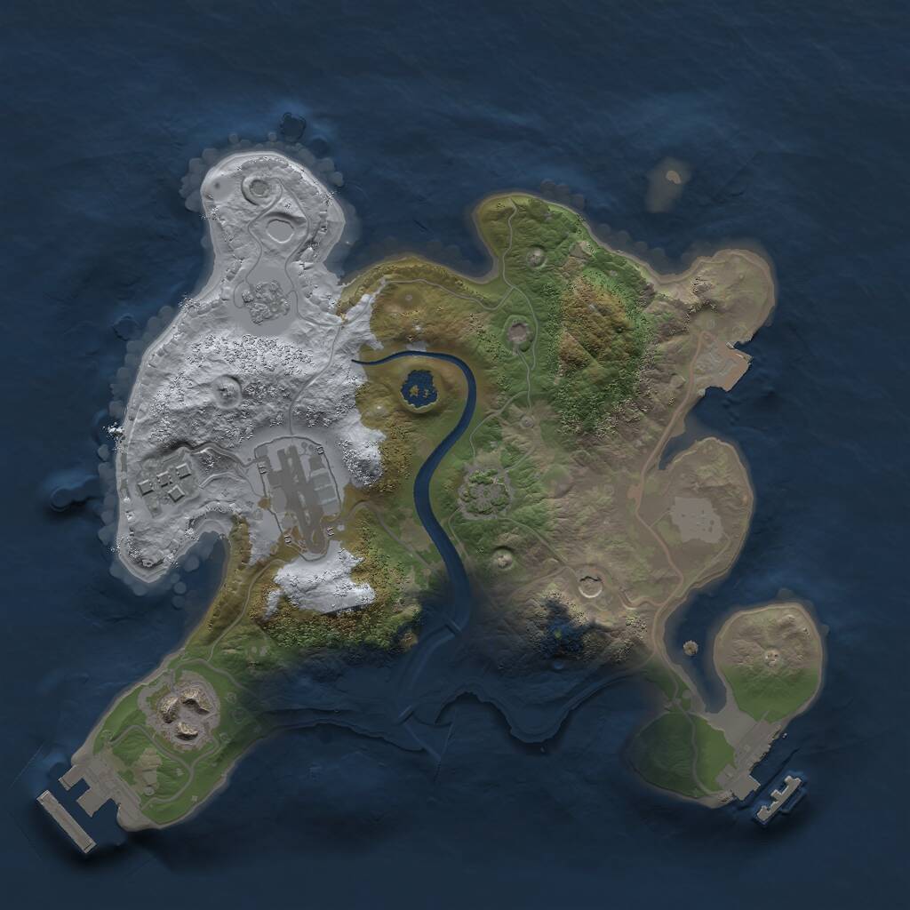 Rust Map: Procedural Map, Size: 2500, Seed: 902639549, 9 Monuments