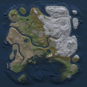 Thumbnail Rust Map: Procedural Map, Size: 3500, Seed: 30677, 15 Monuments