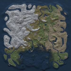 Thumbnail Rust Map: Procedural Map, Size: 5500, Seed: 1283515908, 17 Monuments