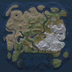 Thumbnail Rust Map: Procedural Map, Size: 4000, Seed: 19277805, 15 Monuments