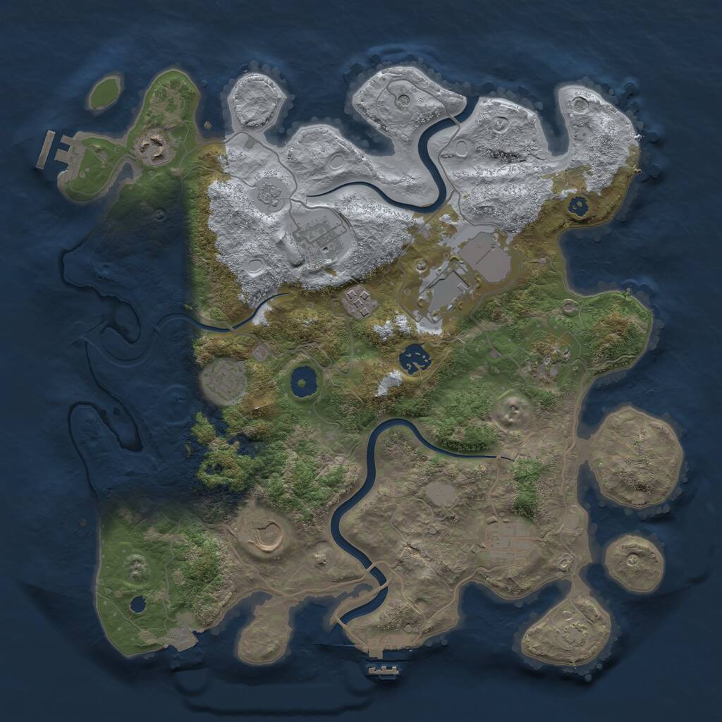 Rust Map: Procedural Map, Size: 3700, Seed: 70020208, 15 Monuments