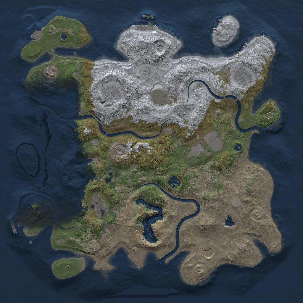 Rust Map: Procedural Map, Size: 4000, Seed: 640467015, 16 Monuments