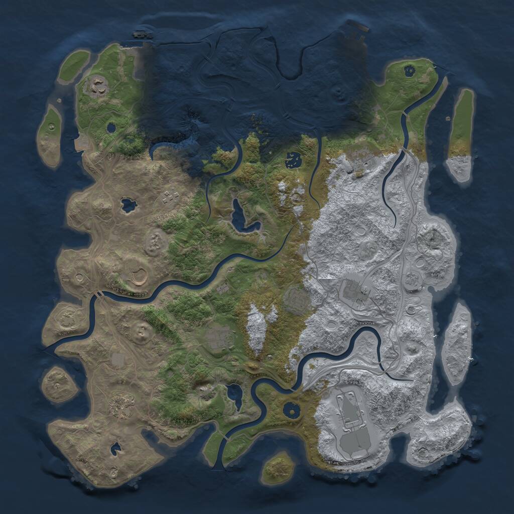 Rust Map: Procedural Map, Size: 4500, Seed: 1569441012, 16 Monuments
