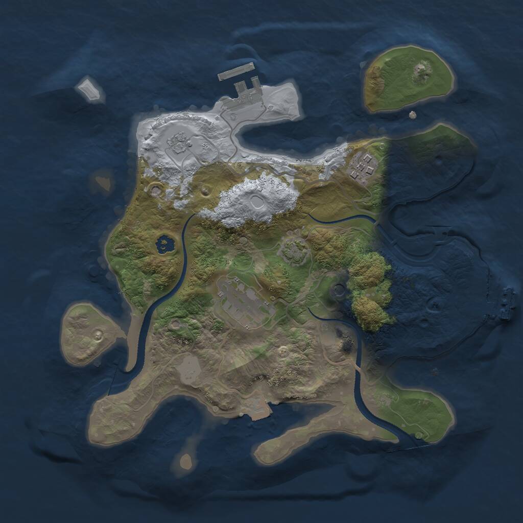 Rust Map: Procedural Map, Size: 2800, Seed: 235108831, 8 Monuments