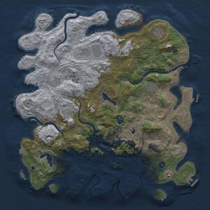 Thumbnail Rust Map: Procedural Map, Size: 4500, Seed: 1262731055, 15 Monuments