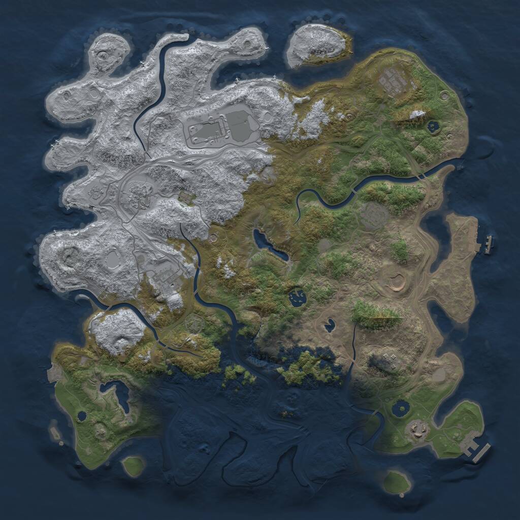 Rust Map: Procedural Map, Size: 4500, Seed: 1262731055, 15 Monuments