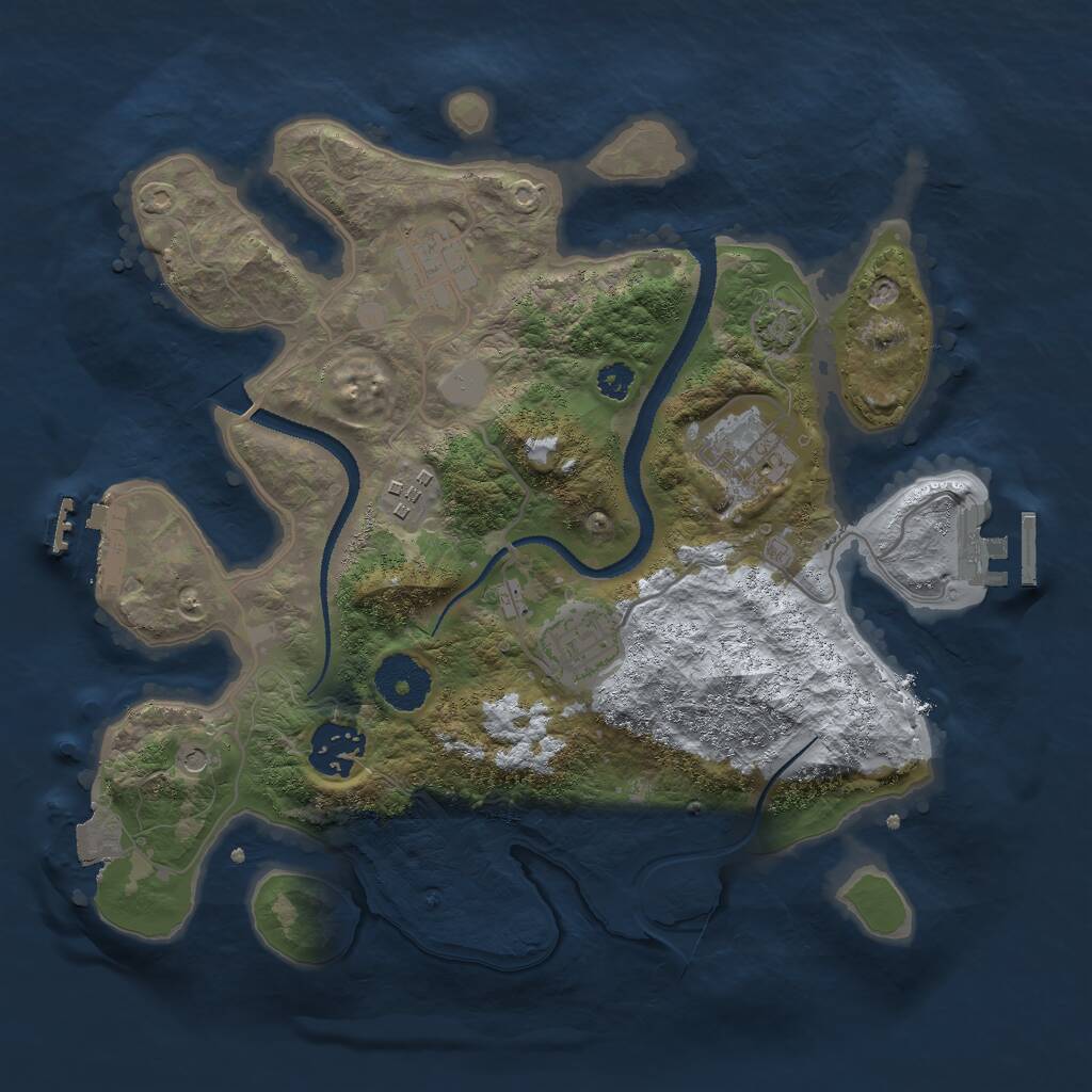 Rust Map: Procedural Map, Size: 3000, Seed: 9856417, 10 Monuments